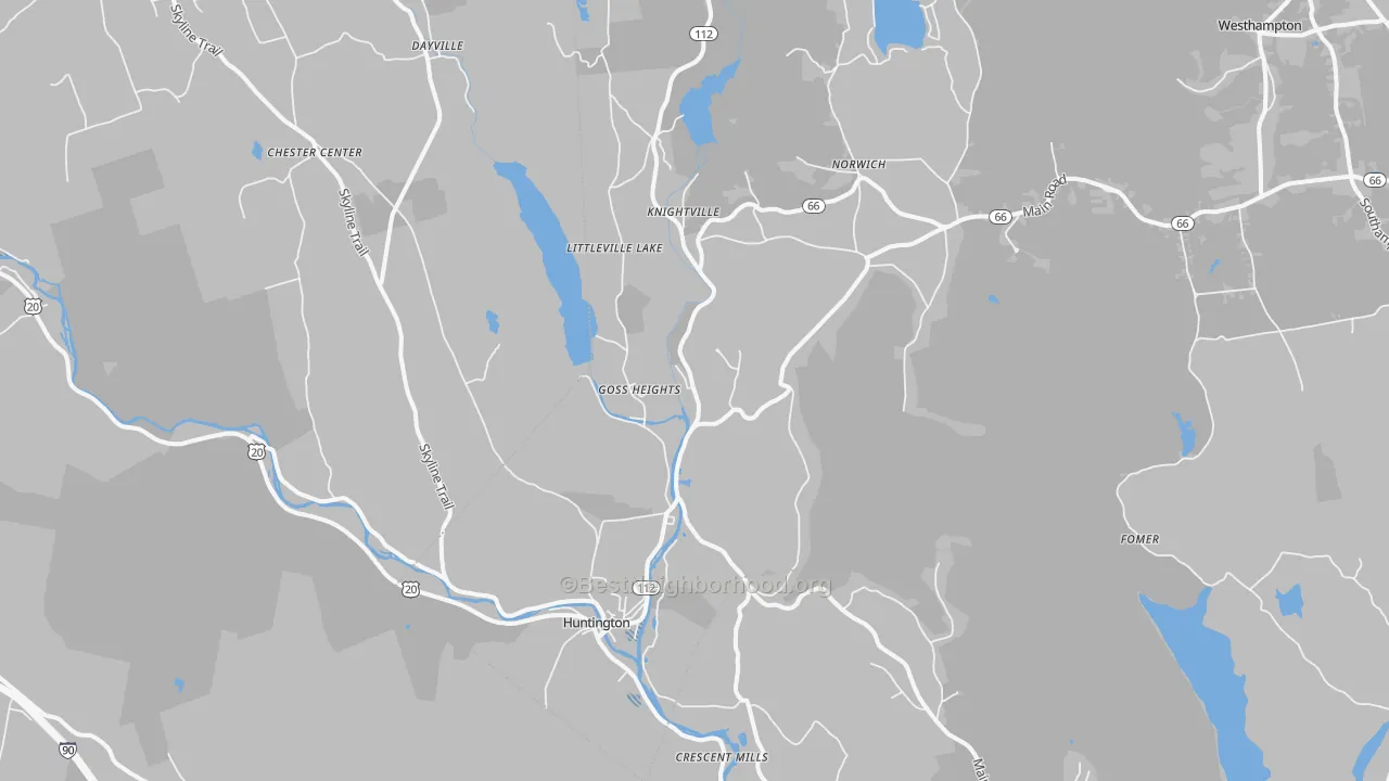 Transit Grade map of Huntington, MA