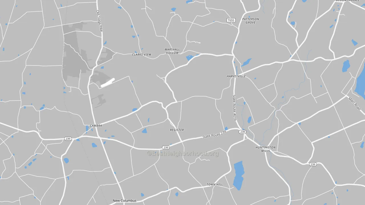 Transit Grade map of Huntington Mills, PA