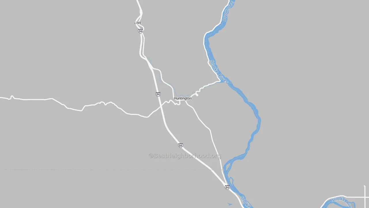 Transit Grade map of Huntington, OR