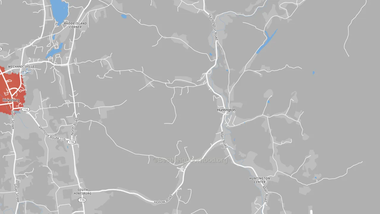 Transit Grade map of Huntington, VT