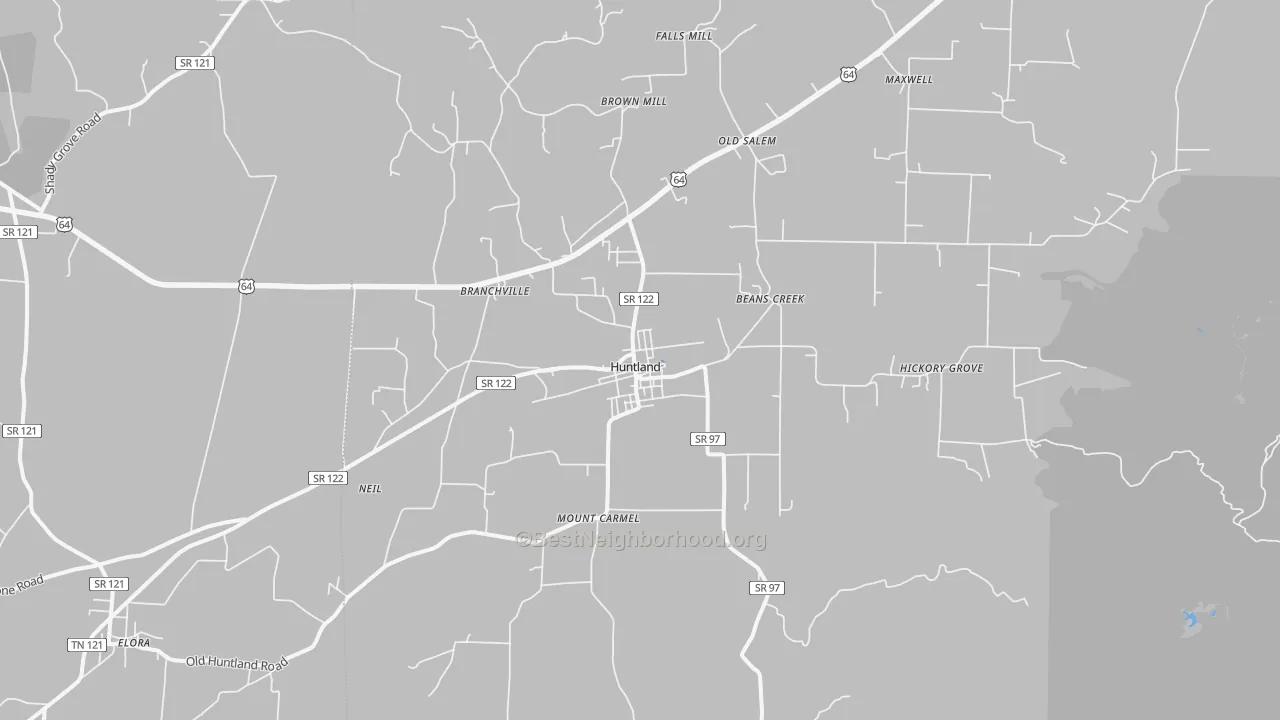 Transit Grade map of Huntland, TN