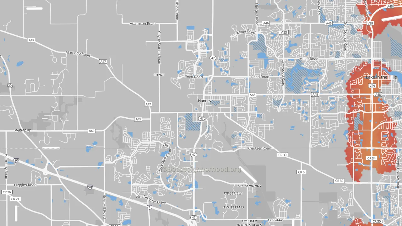 Transit Grade map of Huntley, IL