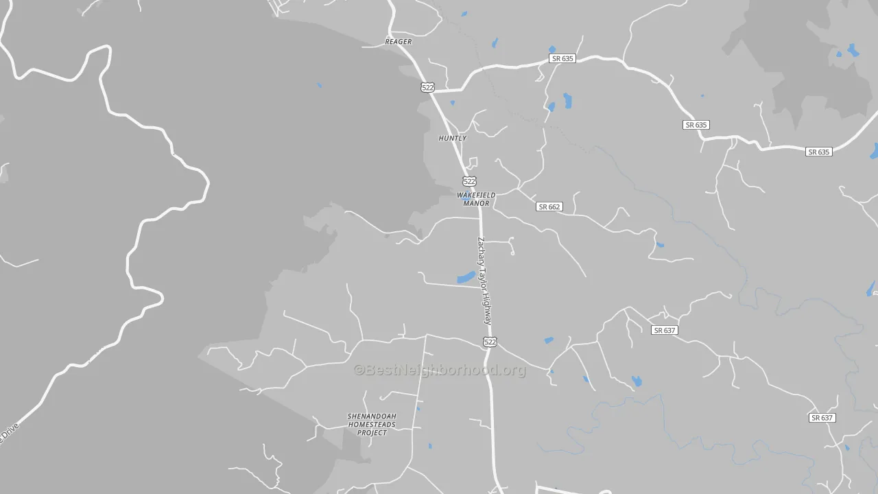 Transit Grade map of Huntly, VA