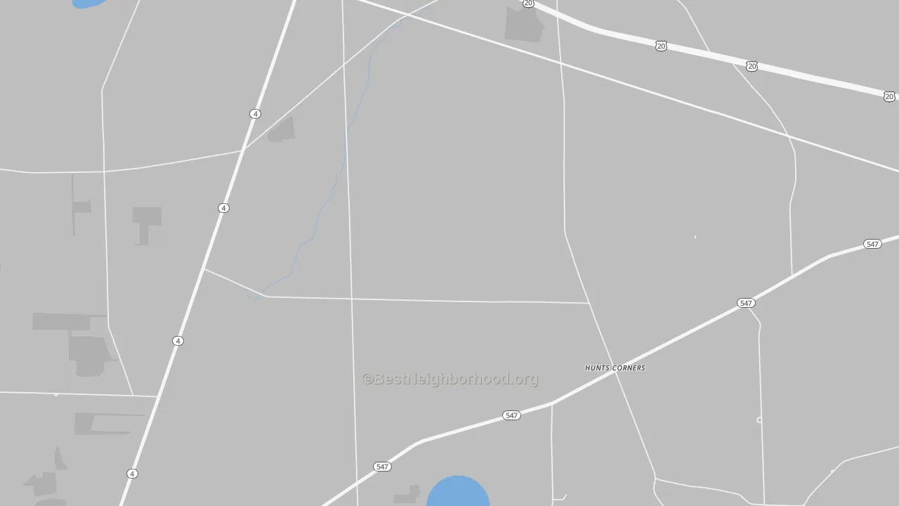 Transit Grade map of Hunts Corner, OH
