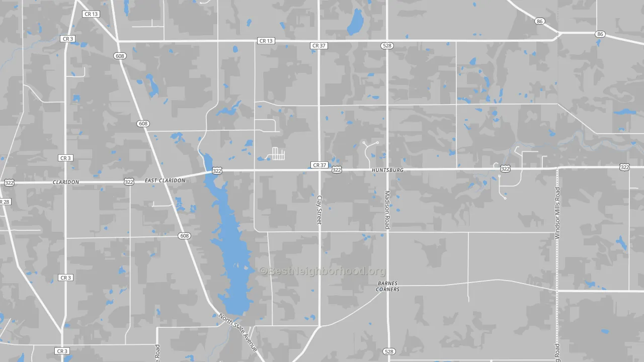 Transit Grade map of Huntsburg, OH