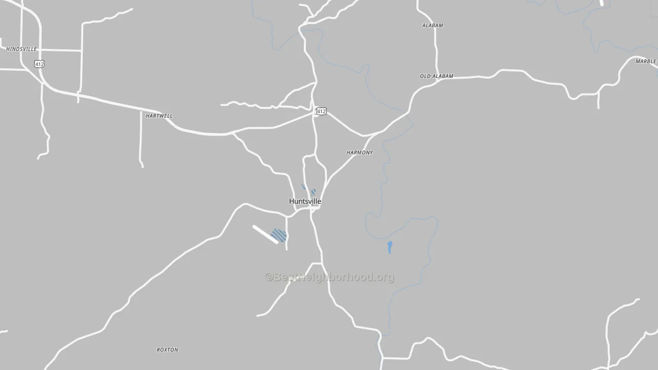 Transit Grade map of Huntsville, AR