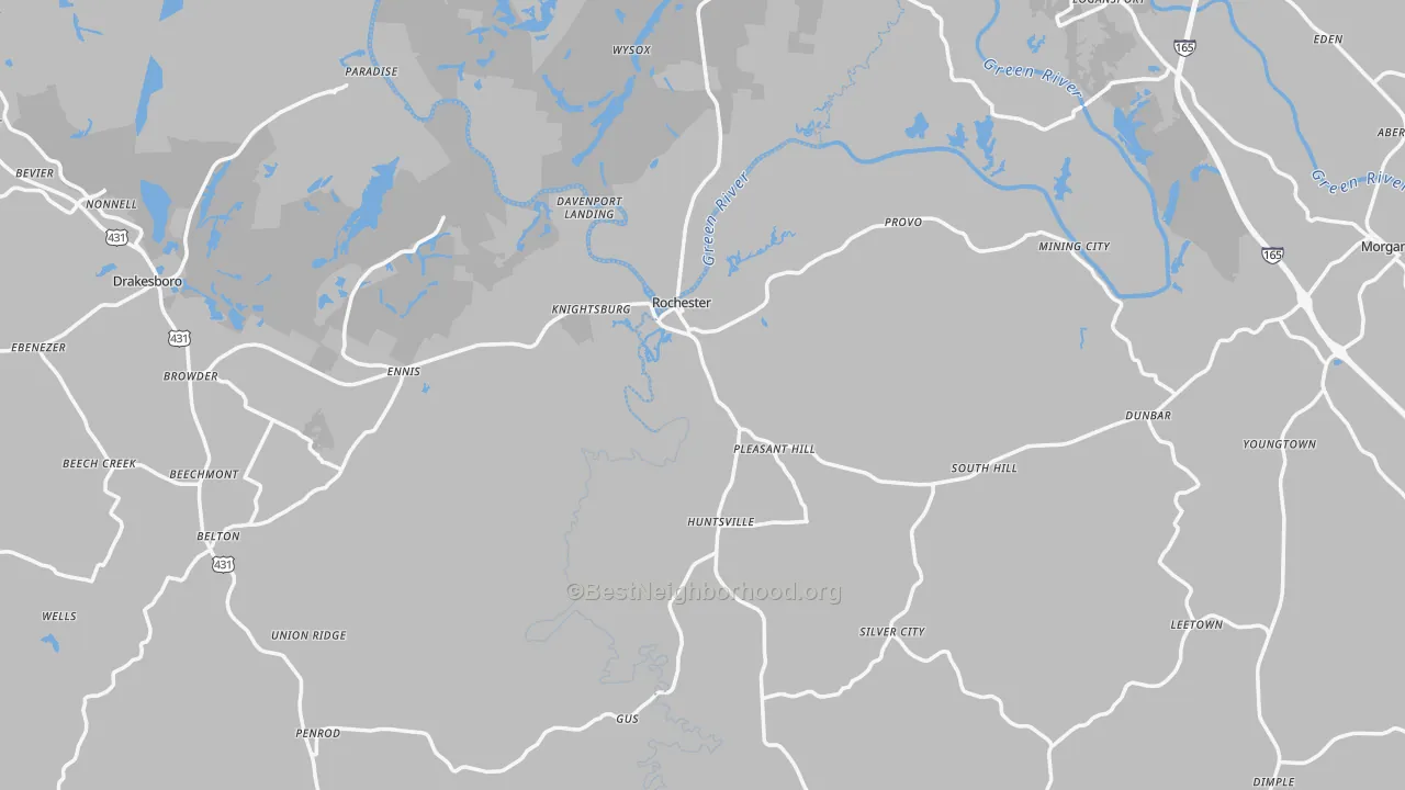 Transit Grade map of Huntsville, KY