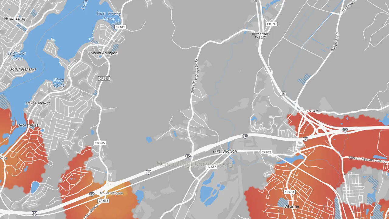 Transit Grade map of Hurdtown, NJ