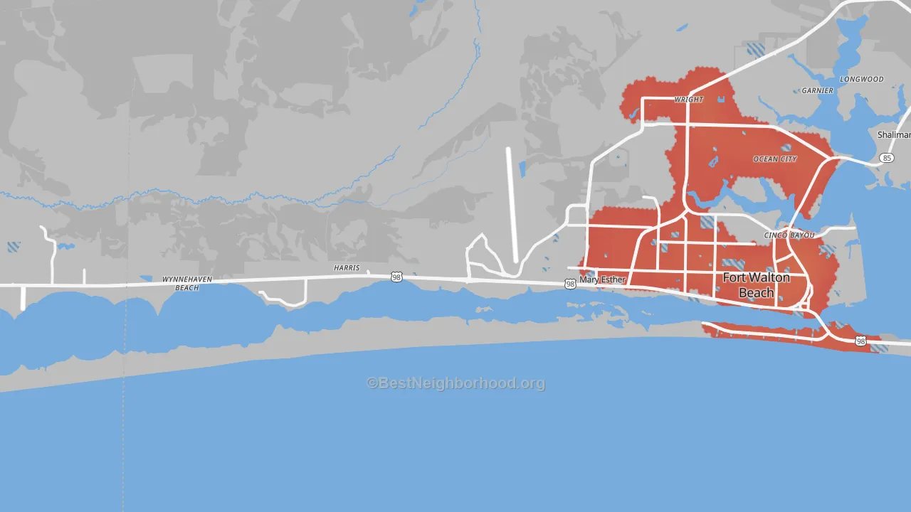 Transit Grade map of Hurlburt Field, FL