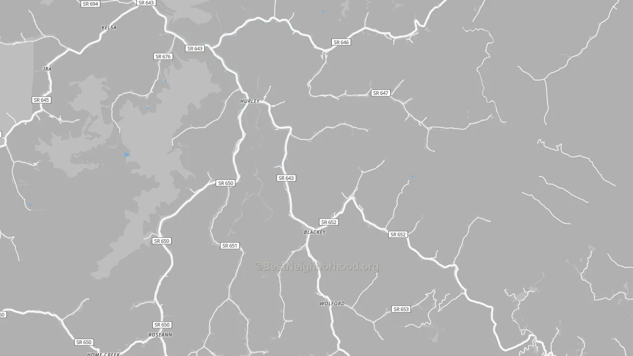 Transit Grade map of Hurley, VA