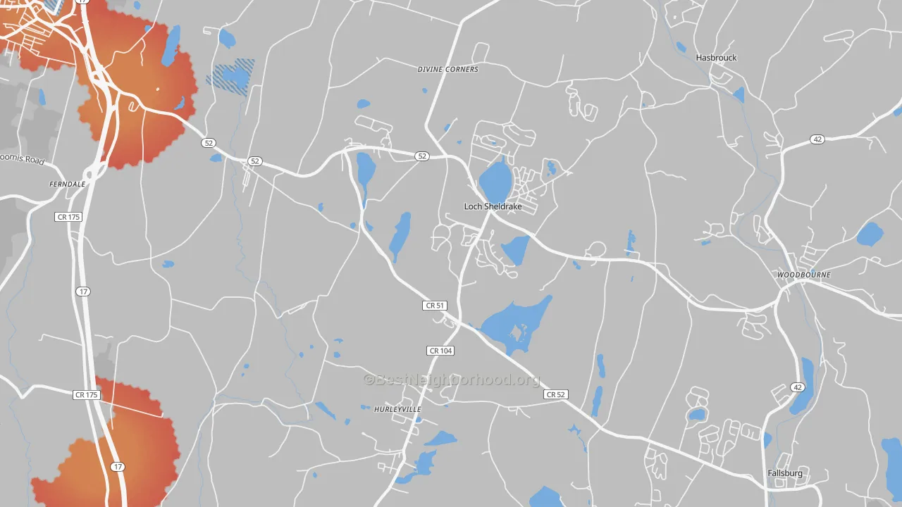 Transit Grade map of Hurleyville, NY