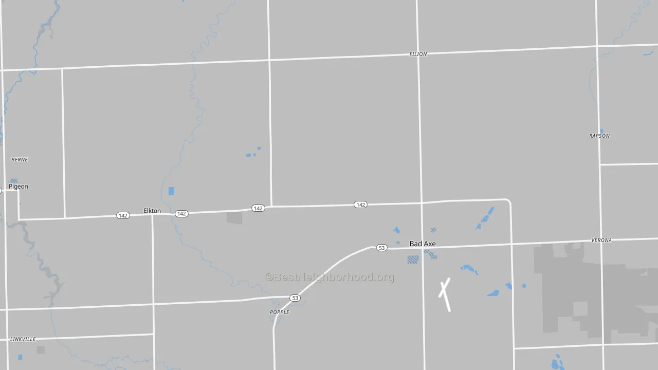Transit Grade map of Huron County, MI