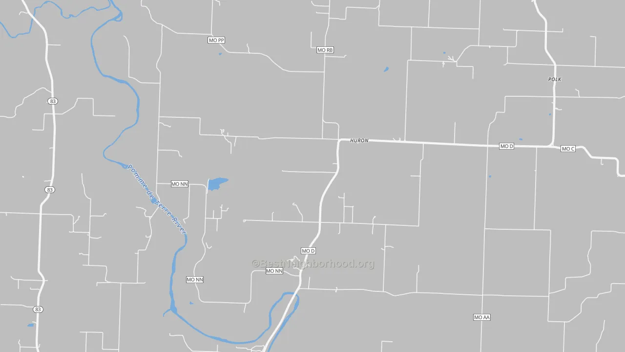 Transit Grade map of Huron, MO