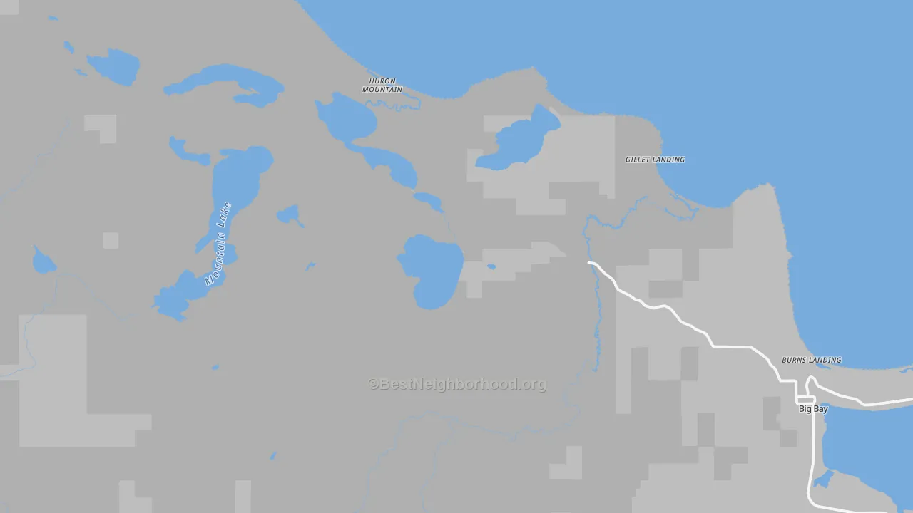 Transit Grade map of Huron Mountain, MI