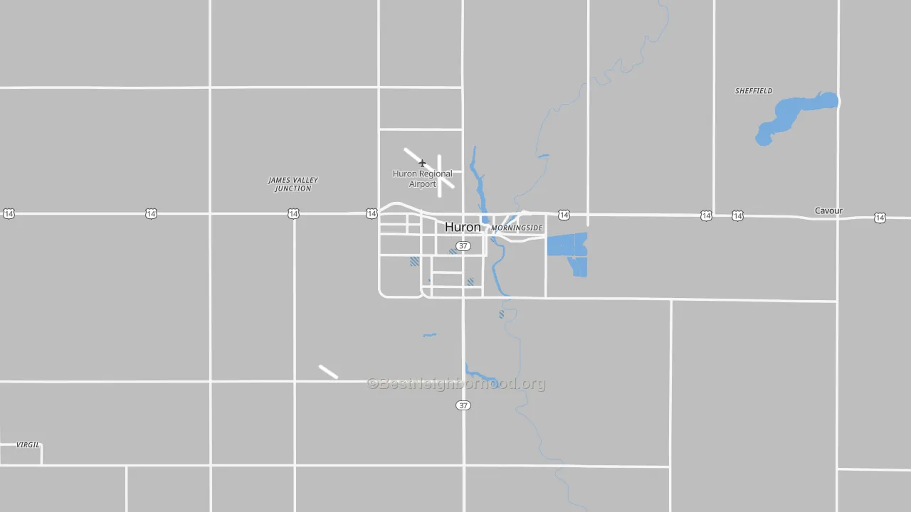 Transit Grade map of Huron, SD