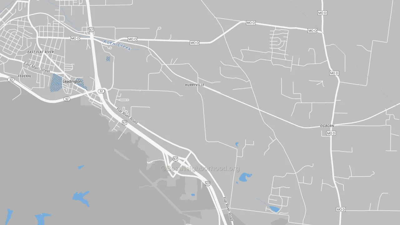 Transit Grade map of Hurryville, MO