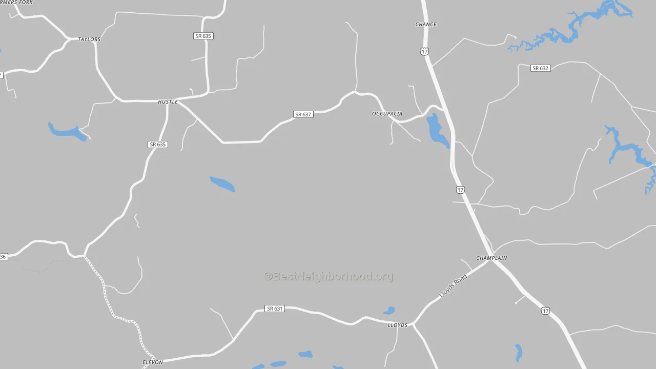 Transit Grade map of Hustle, VA