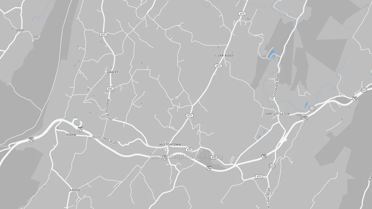 Transit Grade map of Hustontown, PA