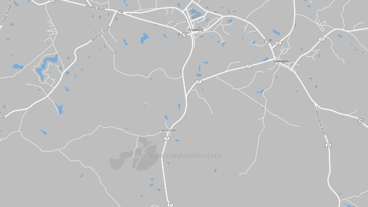 Transit Grade map of Hutchins, GA