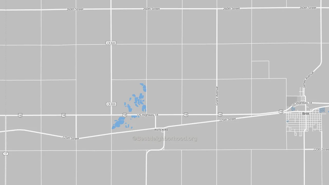 Transit Grade map of Hutchins, IA