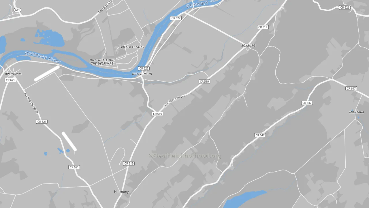 Transit Grade map of Hutchinson, NJ