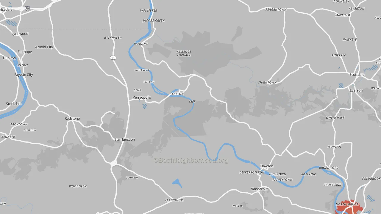 Transit Grade map of Hutchinson, PA