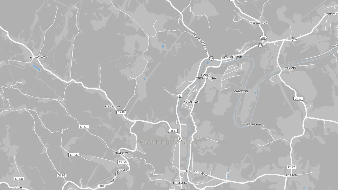 Transit Grade map of Hutchinson, WV
