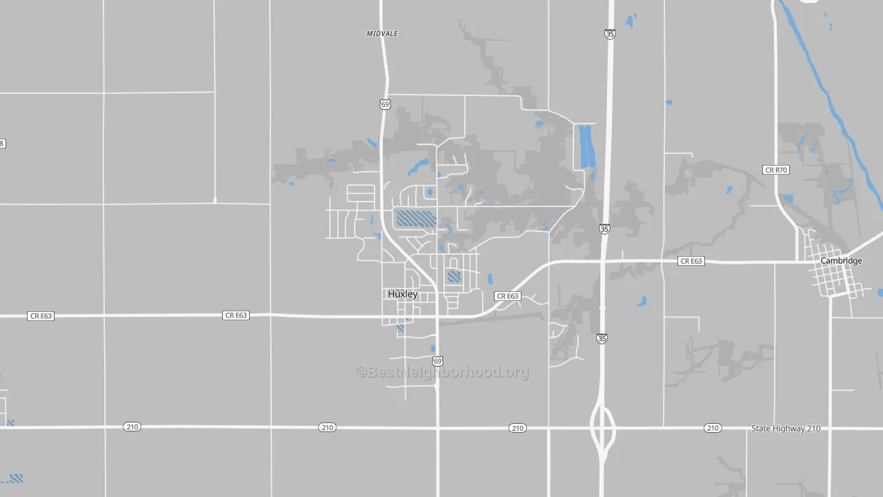 Transit Grade map of Huxley, IA