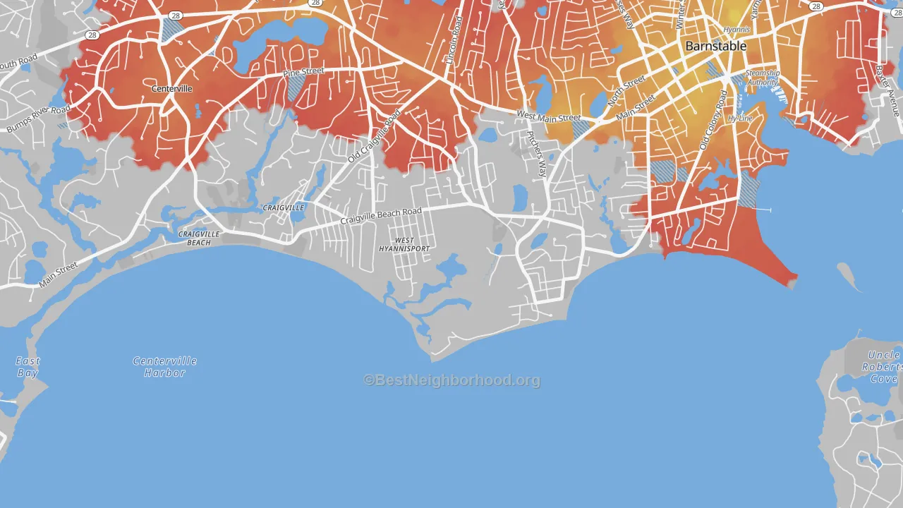 Transit Grade map of Hyannis Port, MA