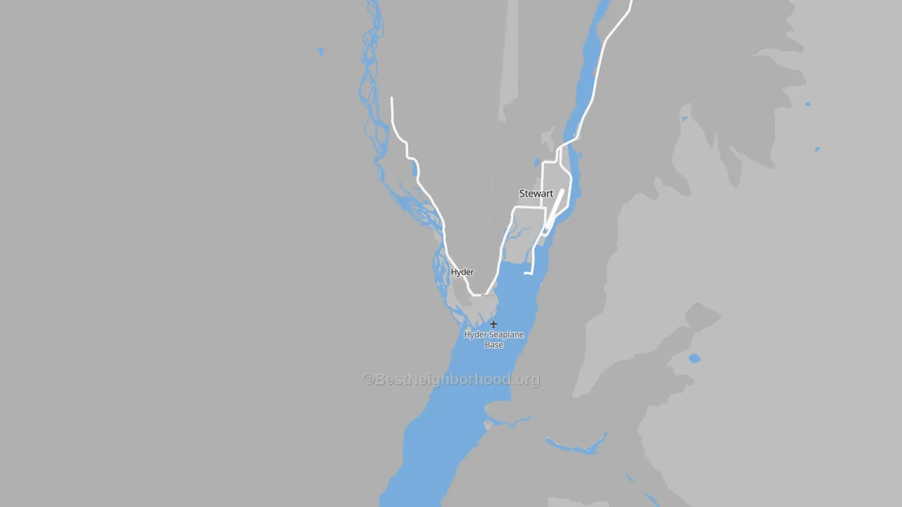 Transit Grade map of Hyder, AK