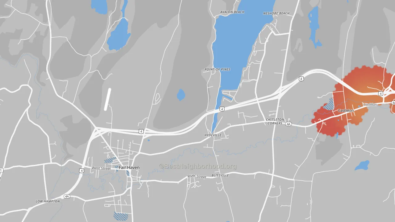 Transit Grade map of Hydeville, VT