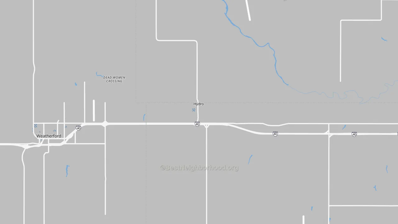 Transit Grade map of Hydro, OK