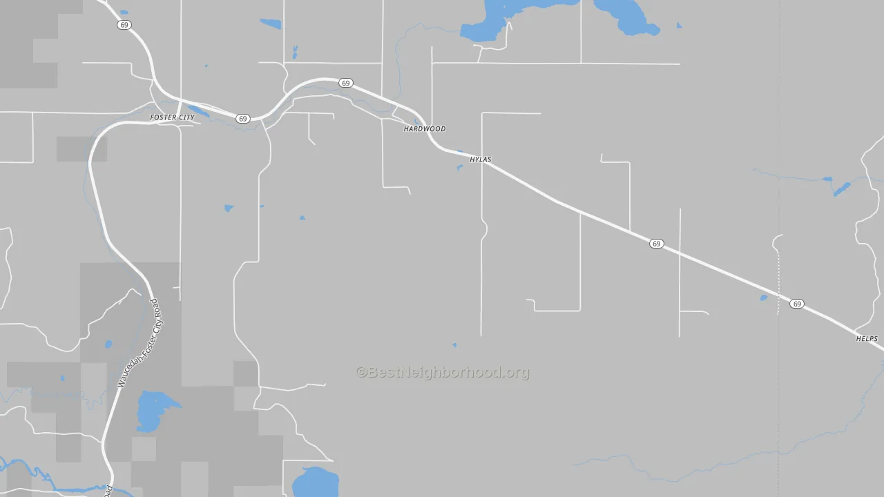 Transit Grade map of Hylas, MI