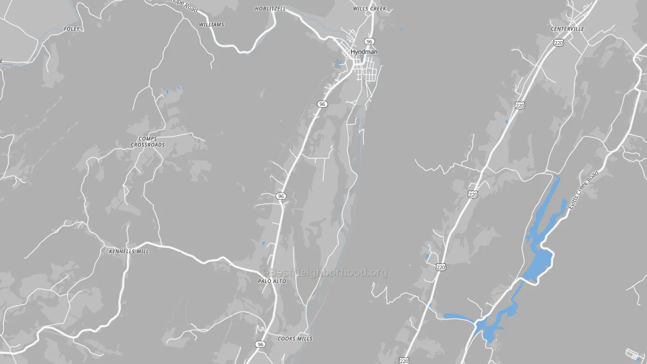 Transit Grade map of Hyndman, PA