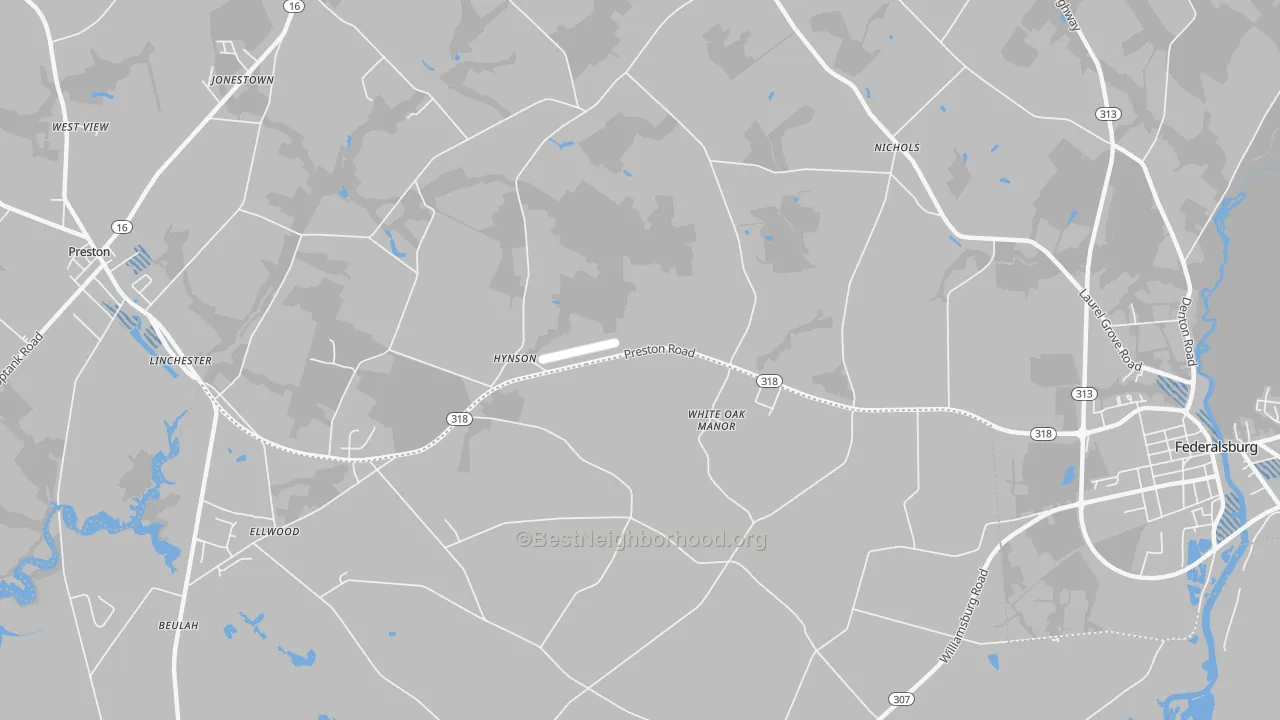 Transit Grade map of Hynson, MD