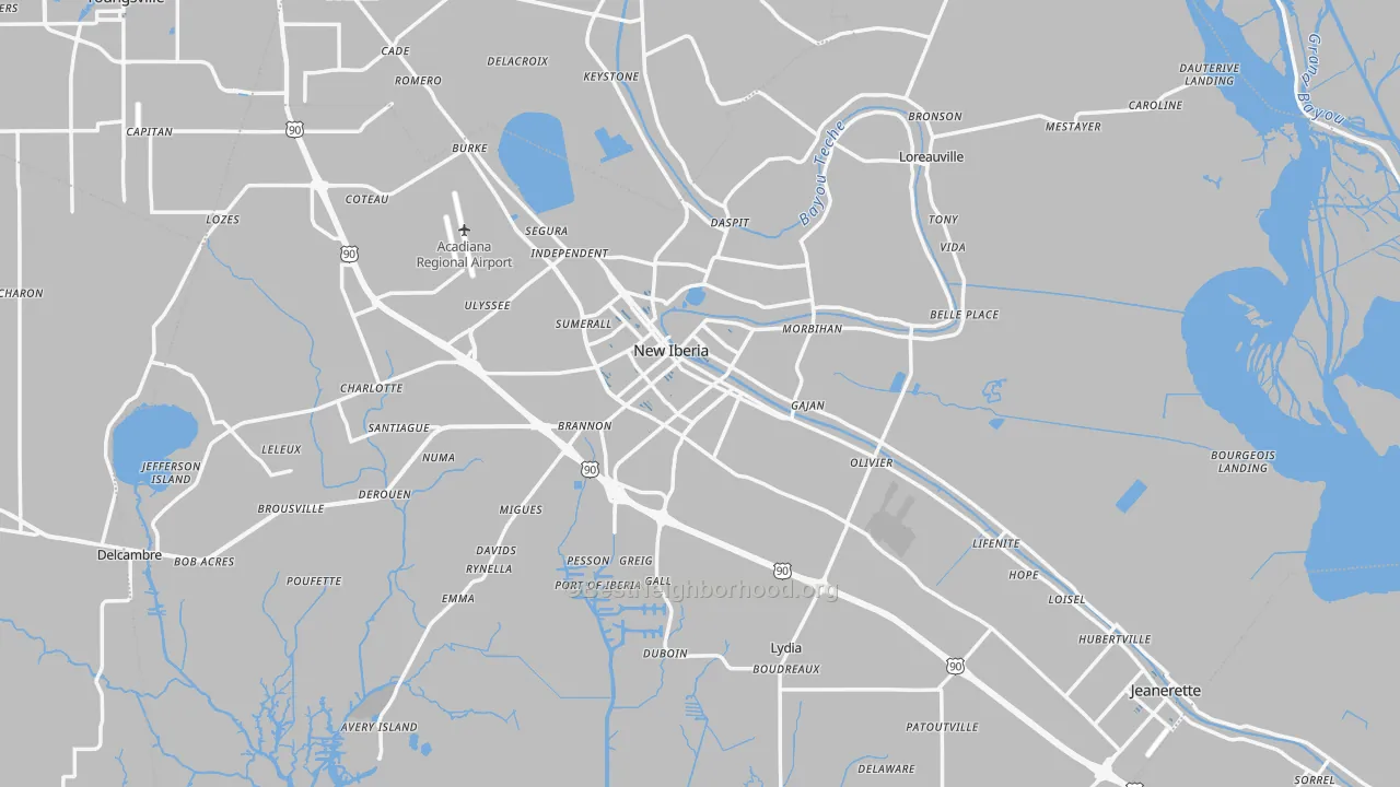 Transit Grade map of Iberia Parish, LA