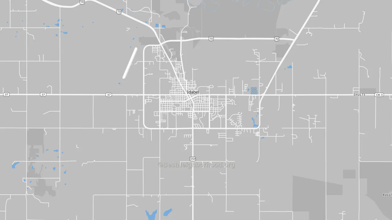 Transit Grade map of Idabel, OK