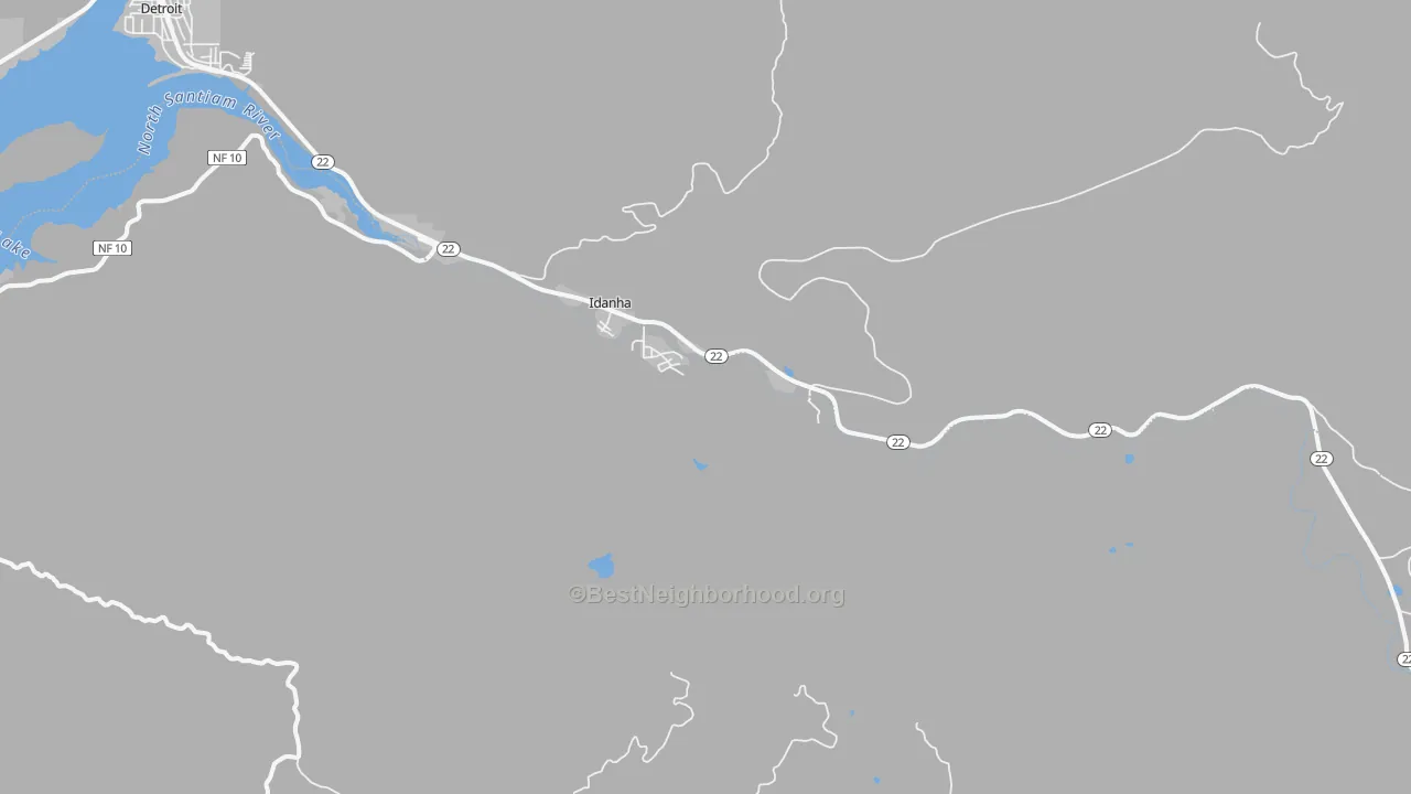 Transit Grade map of Idanha, OR