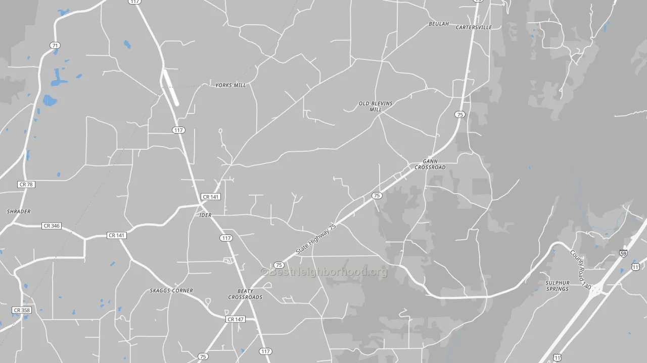 Transit Grade map of Ider, AL