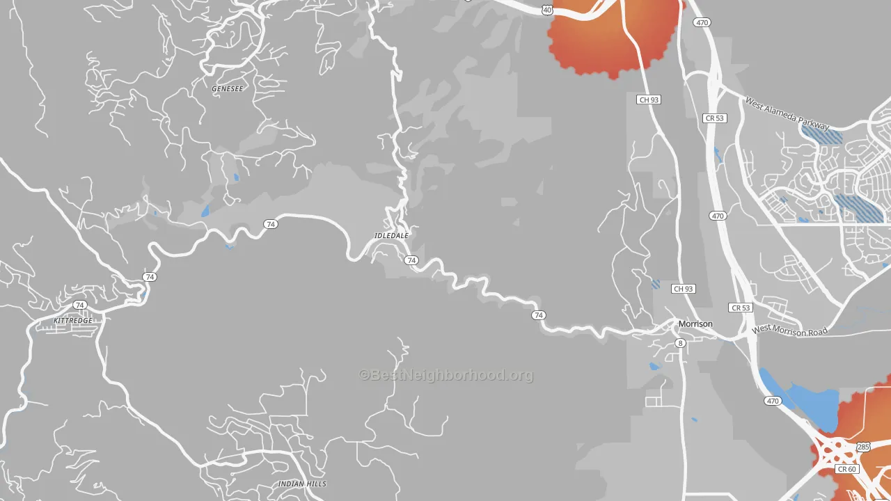 Transit Grade map of Idledale, CO
