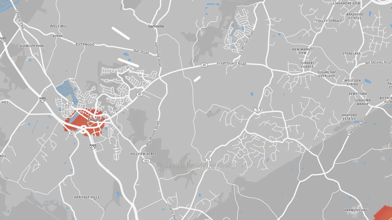 Transit Grade map of Ijamsville, MD