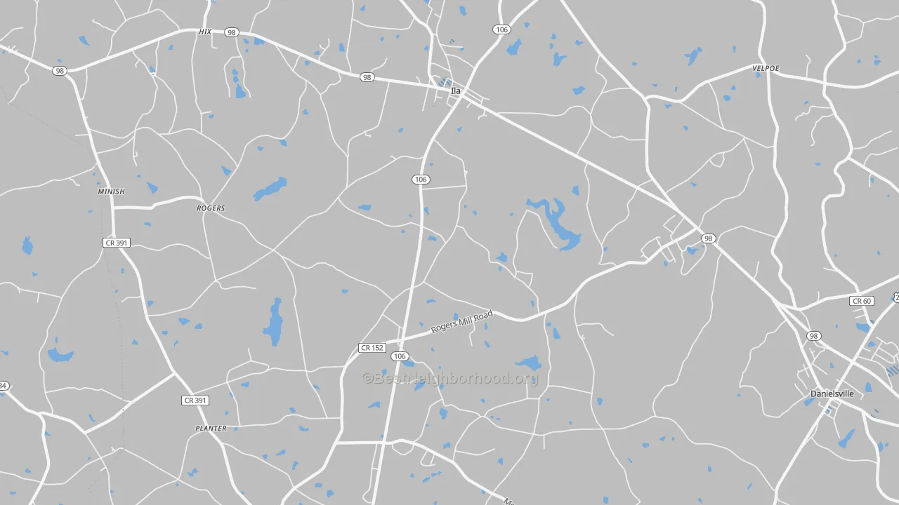 Transit Grade map of Ila, GA