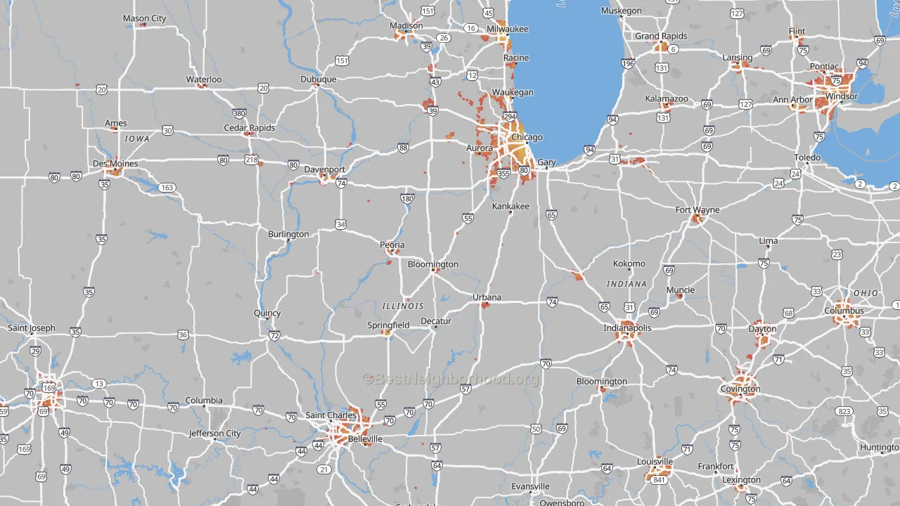 Transit Grade map of Illinois