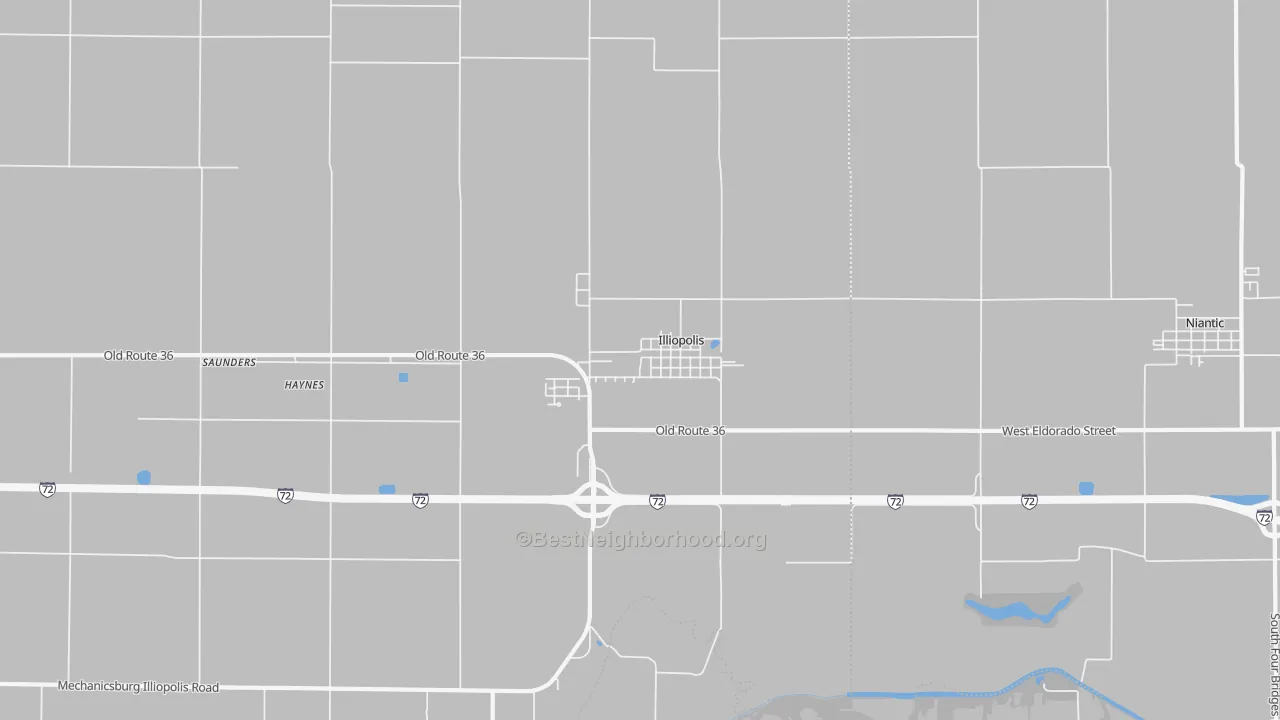 Transit Grade map of Illiopolis, IL