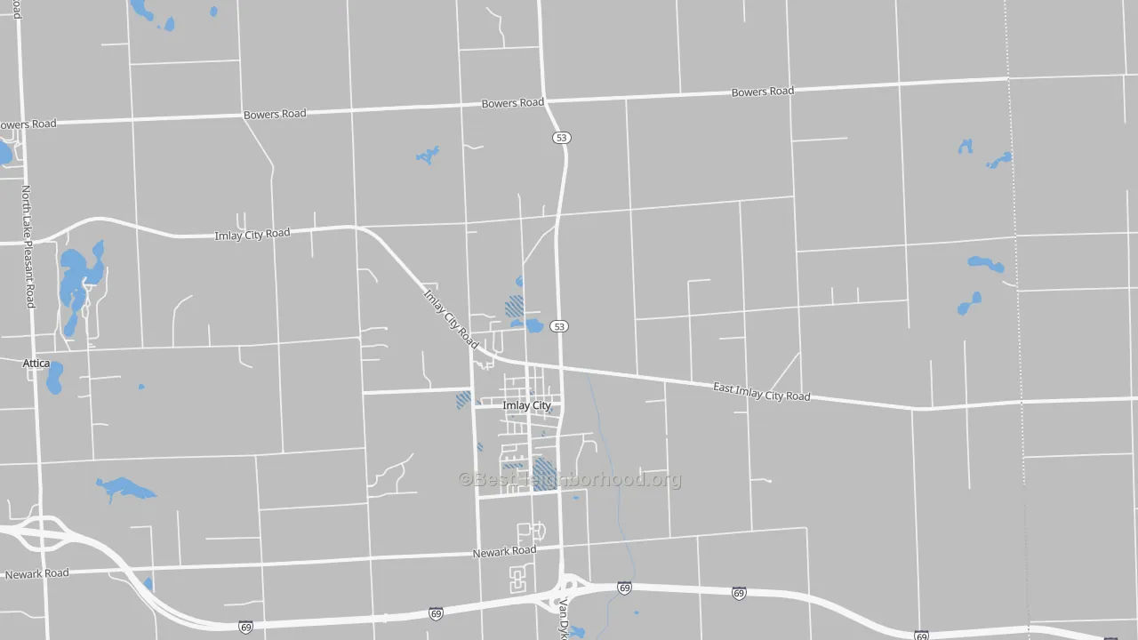 Transit Grade map of Imlay City, MI