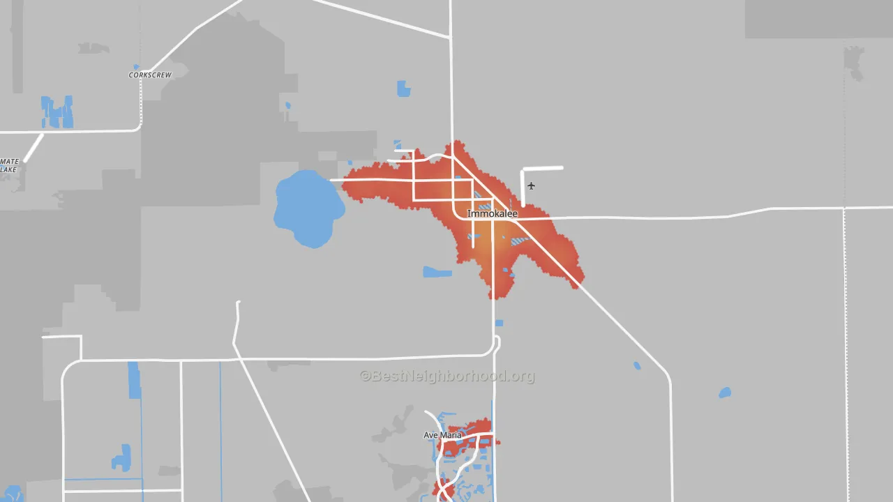 Transit Grade map of Immokalee, FL