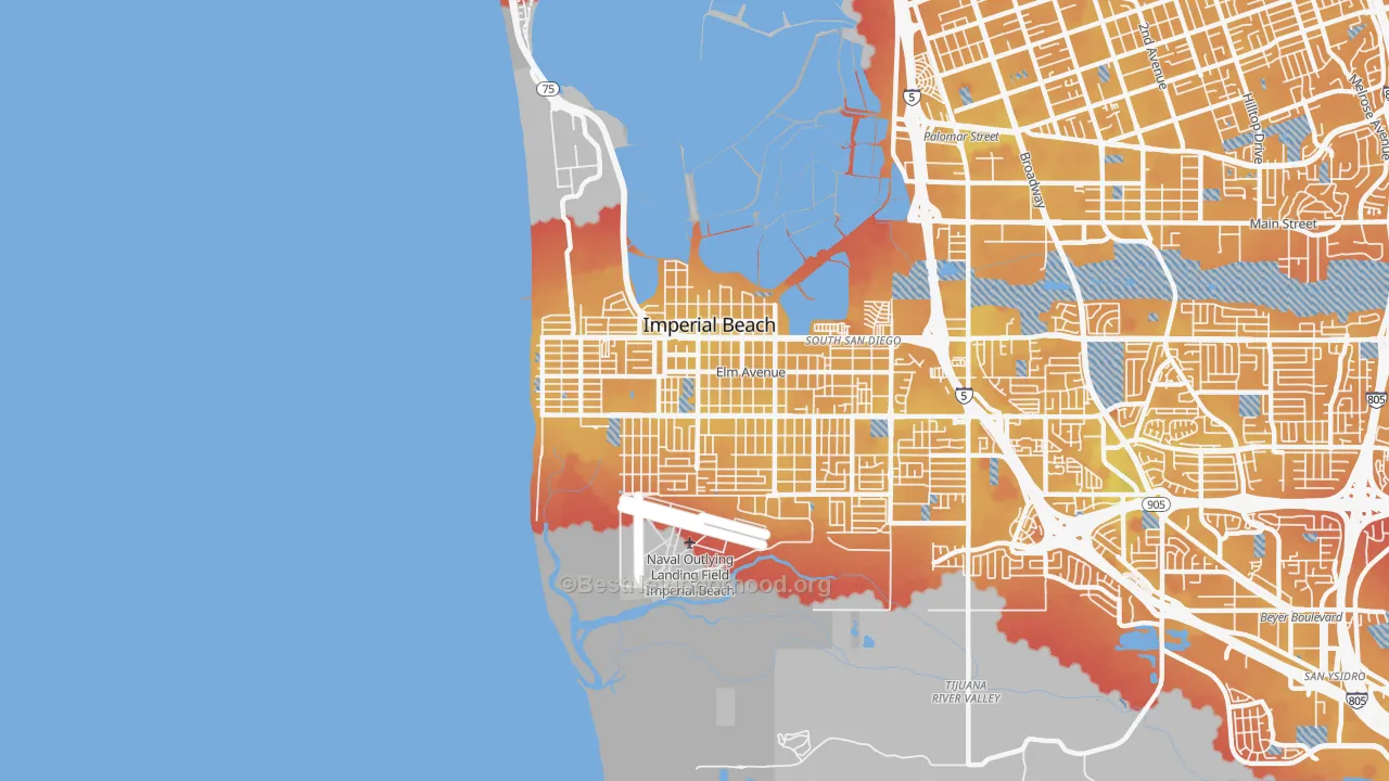 Transit Grade map of Imperial Beach, CA