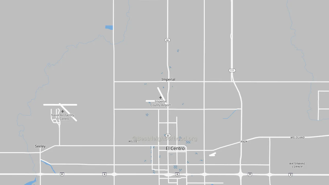 Transit Grade map of Imperial, CA
