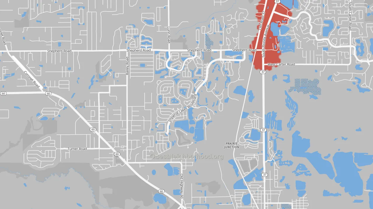 Transit Grade map of Imperial Lakes, Fuller Heights, FL