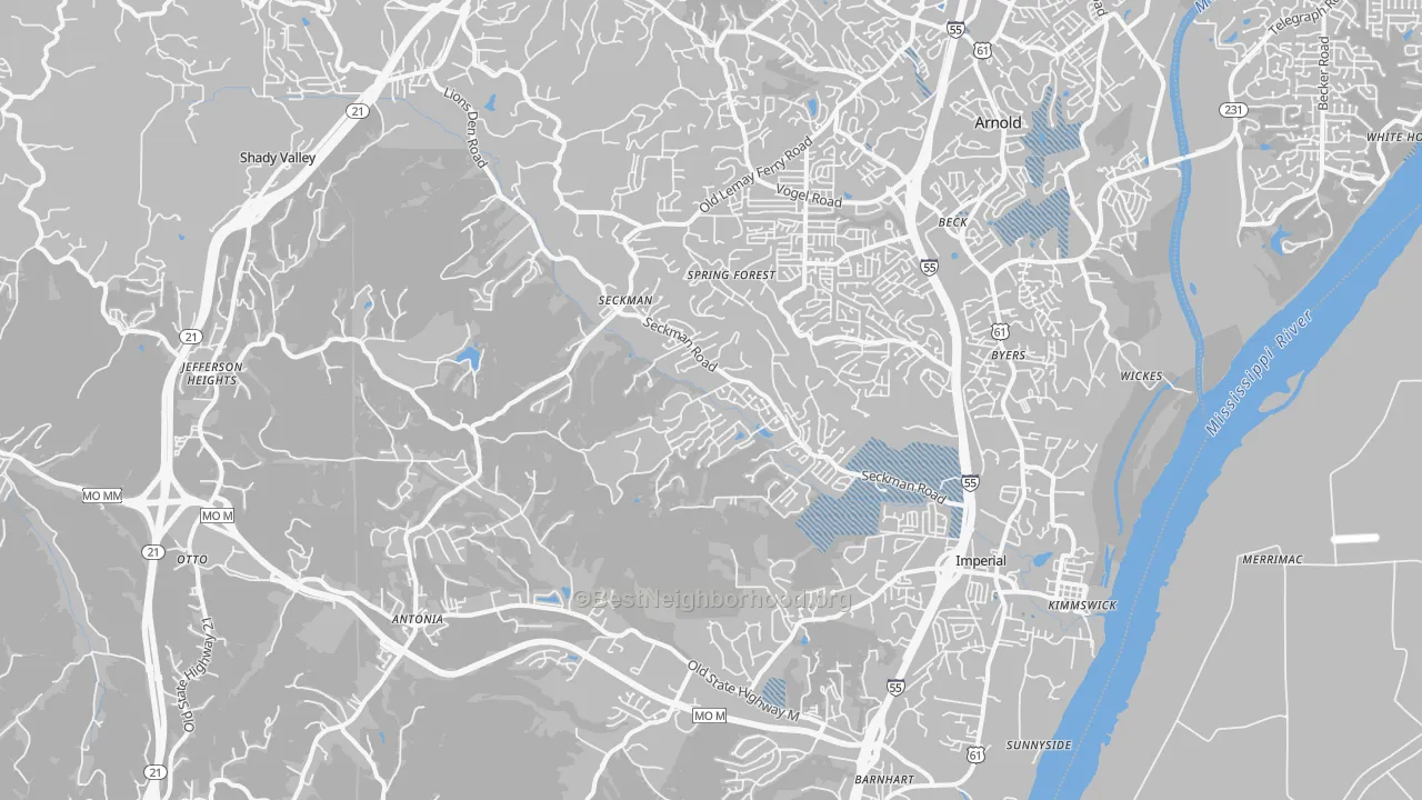 Transit Grade map of Imperial, MO